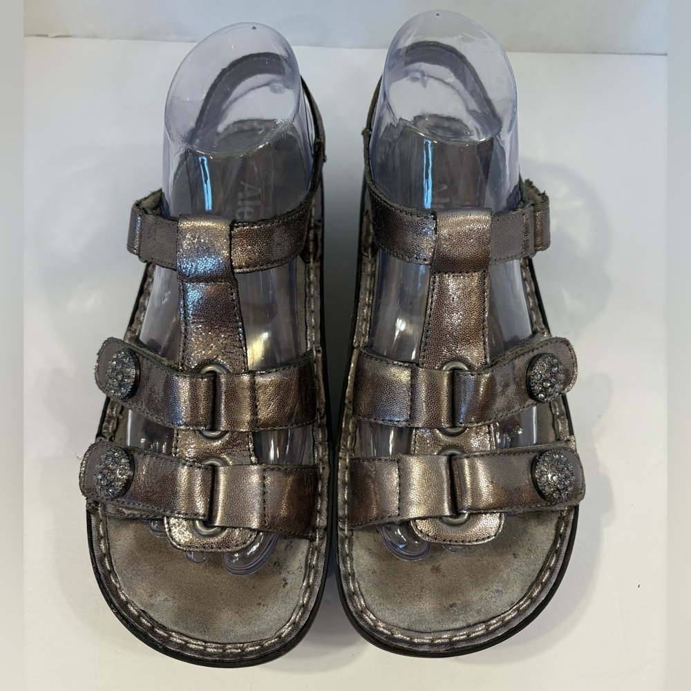 Alegria Kleo silver gladiator-style sandal size 38/7.5